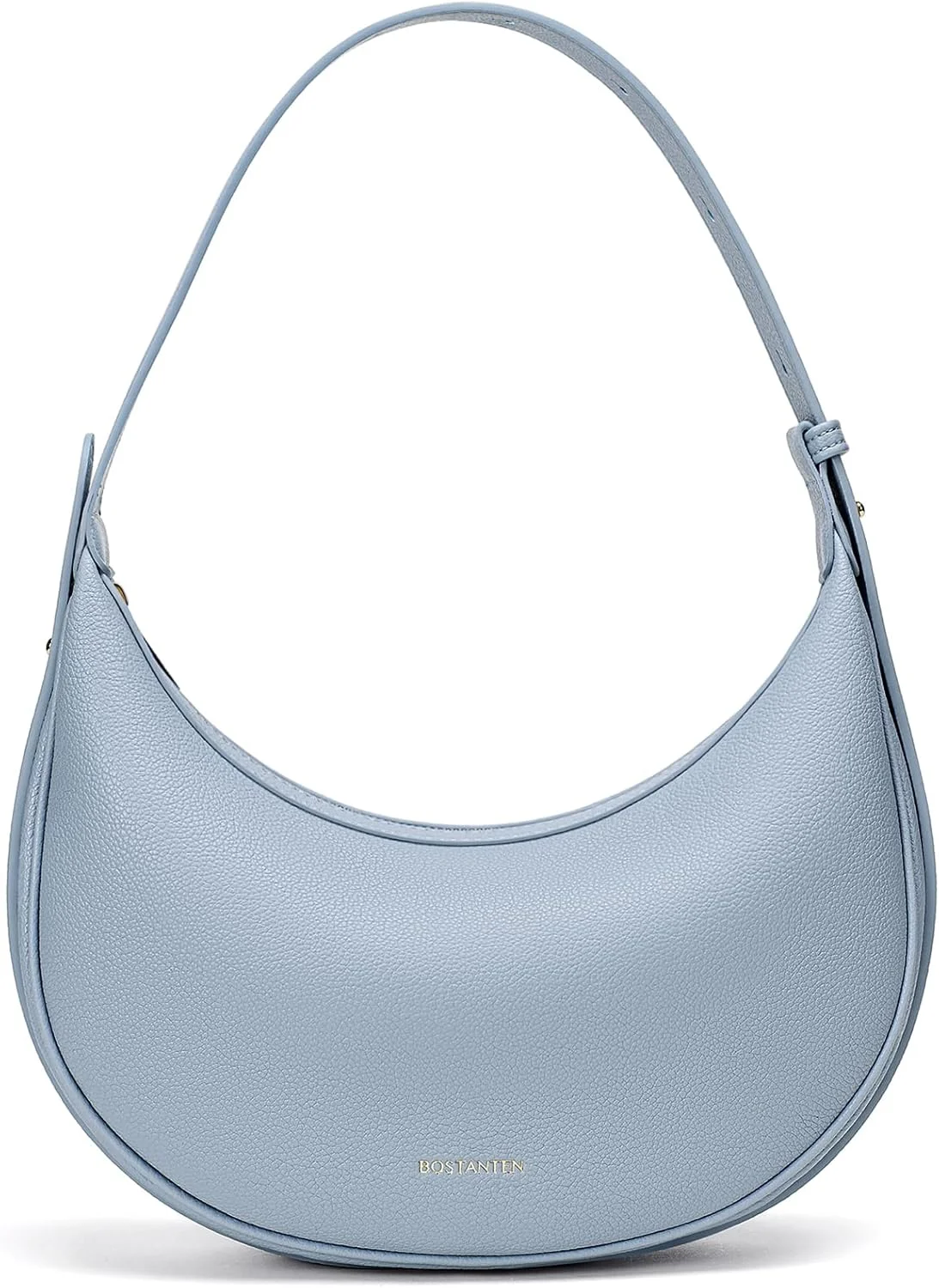 کیف دوشی هلالی BOSTANTEN زنانه، کیف دستی کلاچ چرم مصنوعی، آبی کوچک