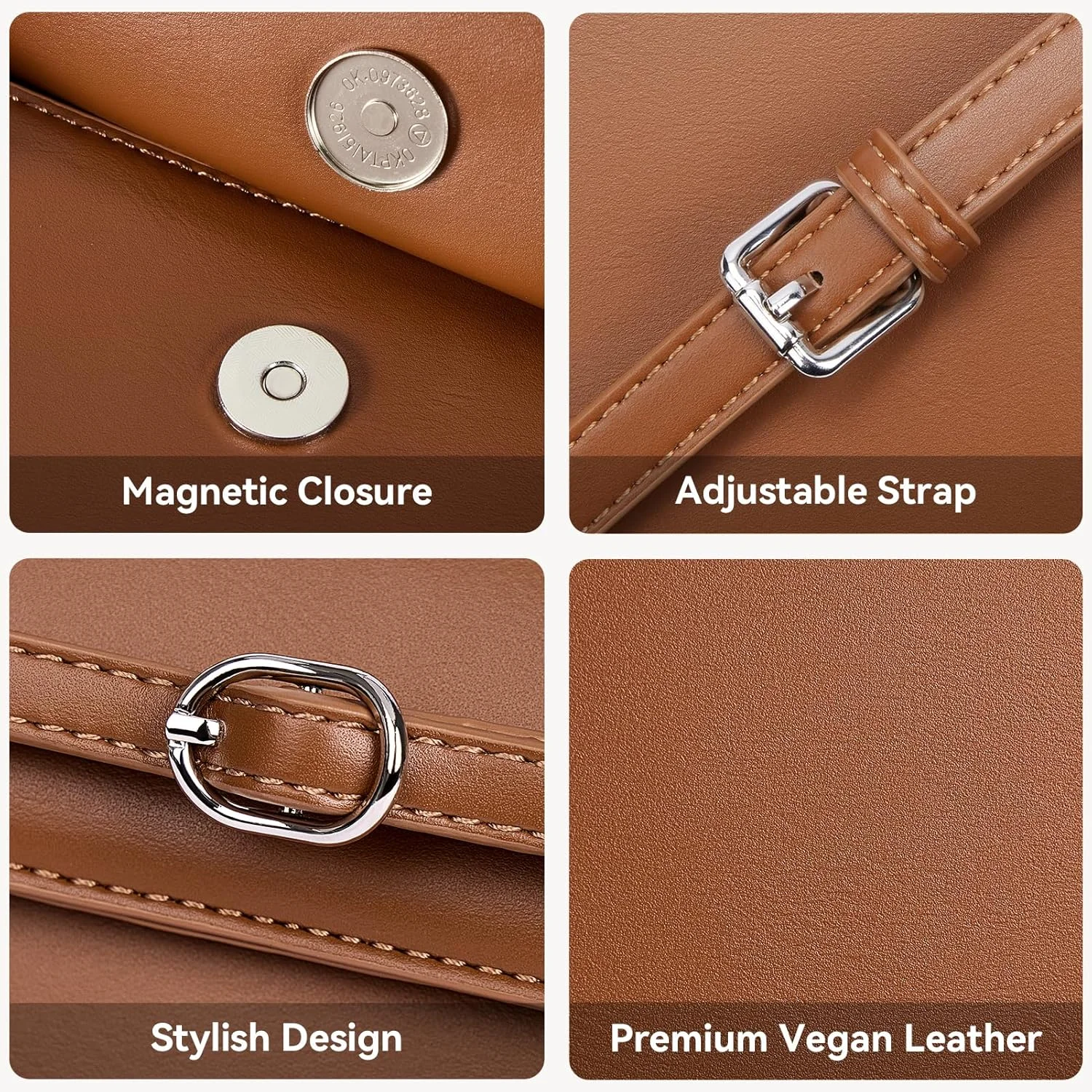 کیف دوشی زنانه BOSTANTEN، کیف دستی چرمی طراح با بند شانه قابل تنظیم