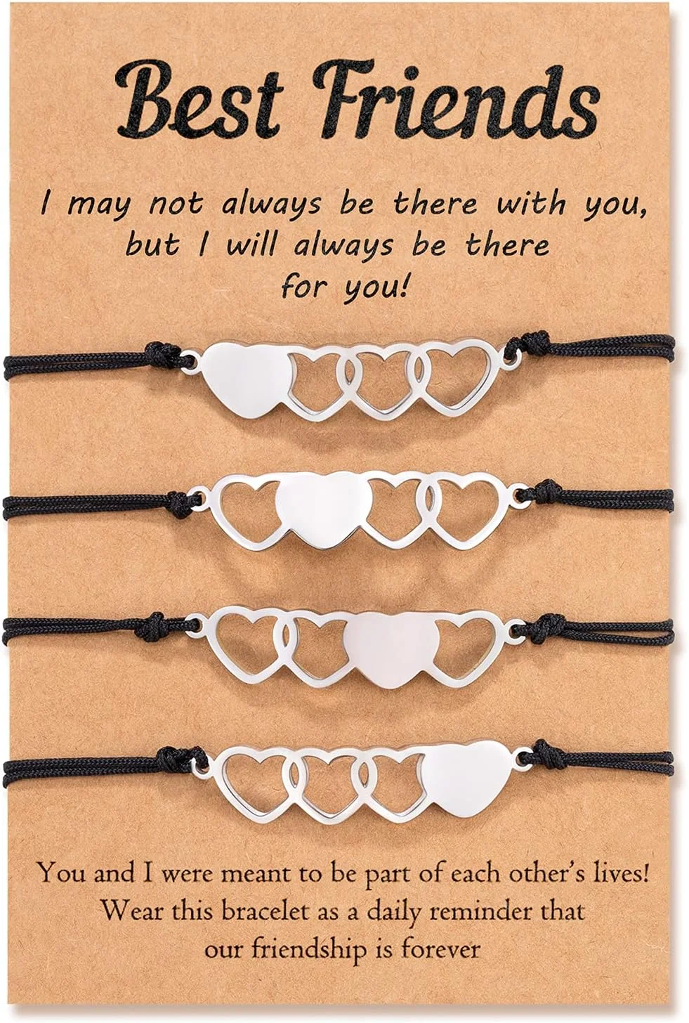 دستبندهای دوستی تارسوس - ست دستبند قلب برای بهترین دوستان، هدیه ای برای زنان، دختران و نوجوانان (2/3/4/5/6 عددی)