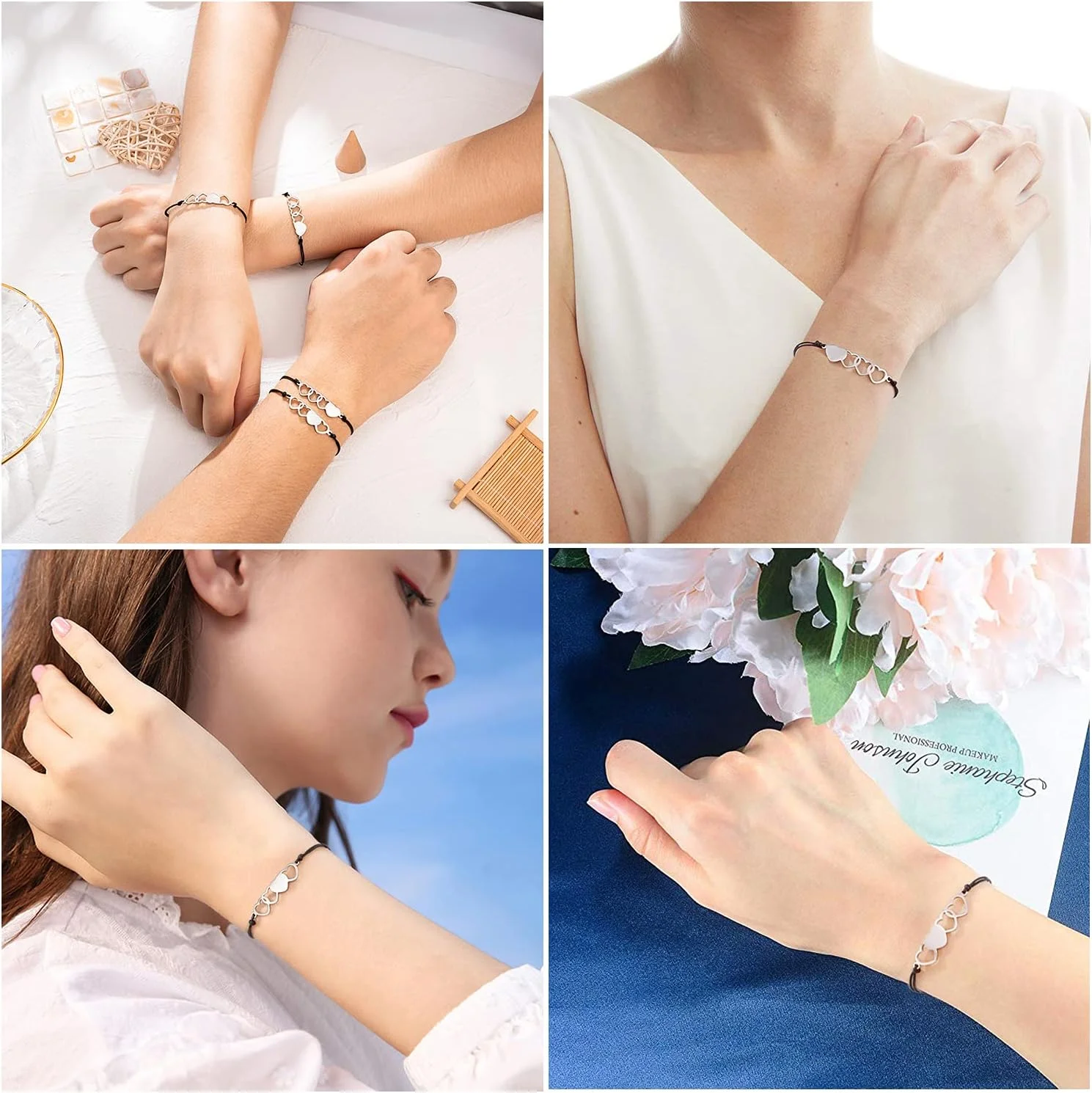 دستبندهای دوستی تارسوس - ست دستبند قلب برای بهترین دوستان، هدیه ای برای زنان، دختران و نوجوانان (2/3/4/5/6 عددی)