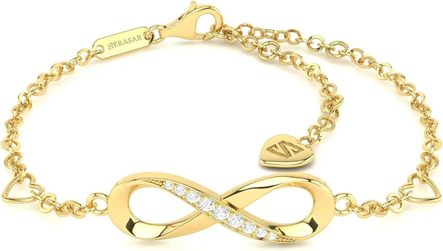 دستبند زنانه سراسار | نقره استرلینگ 925 با روکش طلای 18 عیار | طول قابل تنظیم | جعبه جواهرات دستبند زنانه سراسار | نقره استرلینگ 925 با روکش طلای 18 عیار | طول قابل تنظیم | جعبه جواهرات