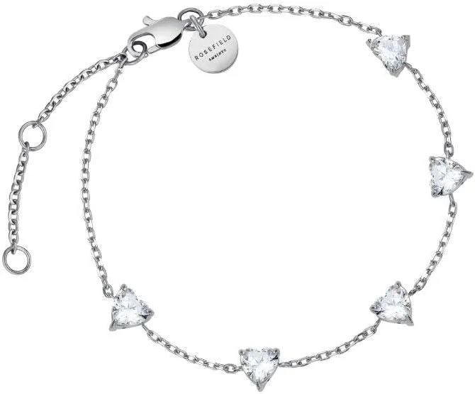 دستبند نقره ای ردیف قلب رُزفیلد، JBRHS-J1014
