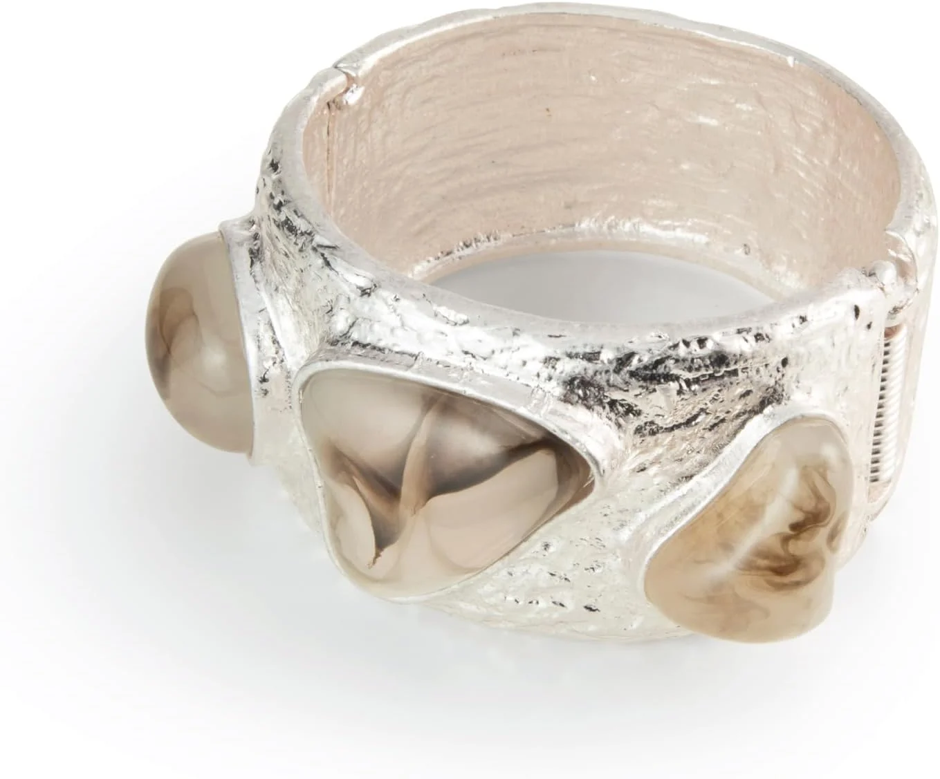 دستبند النگویی لولایی نامتقارن و ضخیم زنانه و دخترانه مون استون، زیورآلات فشن