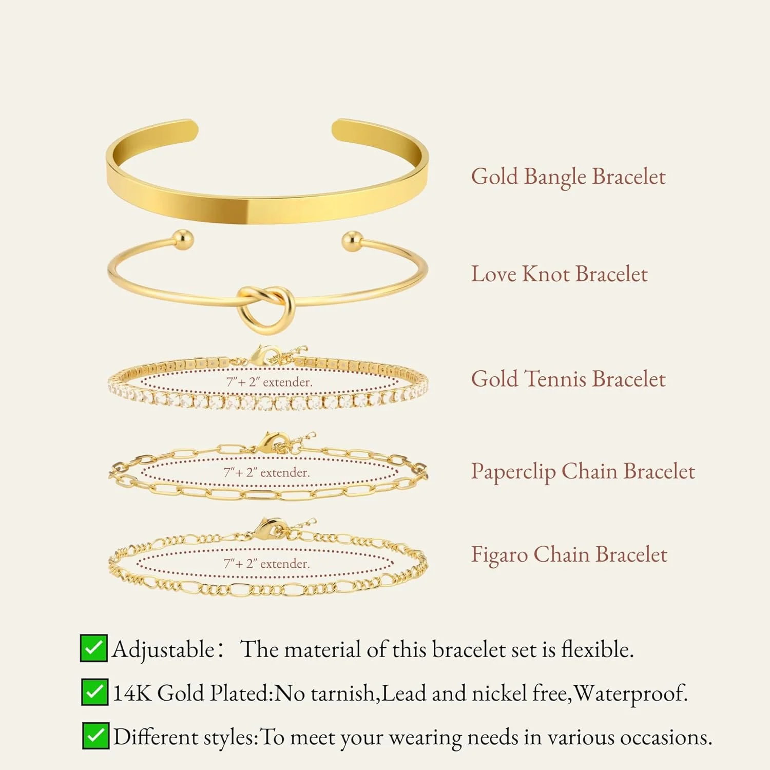 دستبند طلایی زنانه Gmaro، روکش طلای 14 عیار، النگو و دستبند النگویی، مجموعه دستبند مهره ای طلایی، شیک و ظریف، قابل انباشتن، زنجیر کاغذی کوبایی، بسته دستبند برای زنان، مد روز و بدون تغییر رنگ دستبند طلایی زنانه Gmaro، روکش طلای 14 عیار، النگو و دستبند النگویی، مجموعه دستبند مهره ای طلایی، شیک و ظریف، قابل انباشتن، زنجیر کاغذی کوبایی، بسته دستبند برای زنان، مد روز و بدون تغییر رنگ