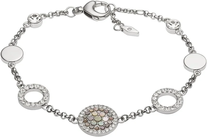 دستبند کریستالی زنانه فسیل مدل Vintage Glitz