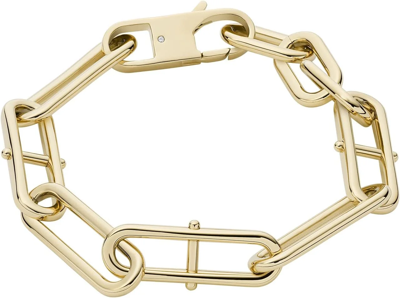 دستبند زنانه فسیل مدل Heritage، طول: 190 میلی متر، عرض: 8.5 میلی متر، دستبند استیل طلایی، JF04234710