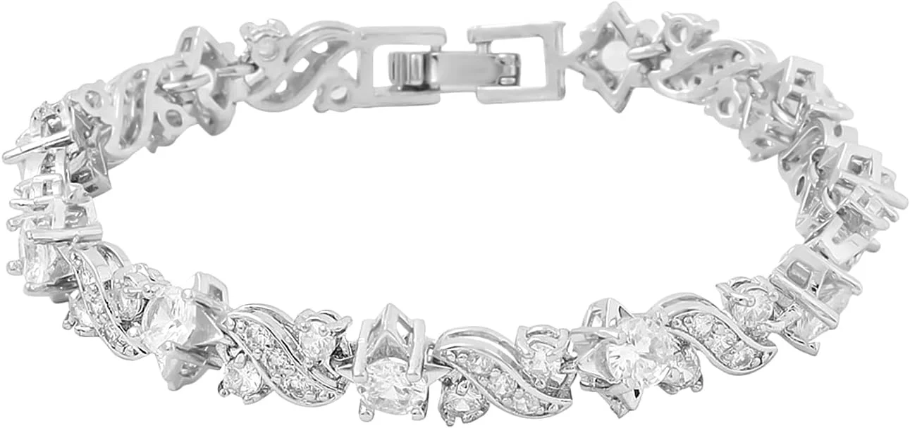 دستبند زنانه و دخترانه نگین دار Yellow Chimes با کریستال درجه A5 و الماس های سفید درخشان