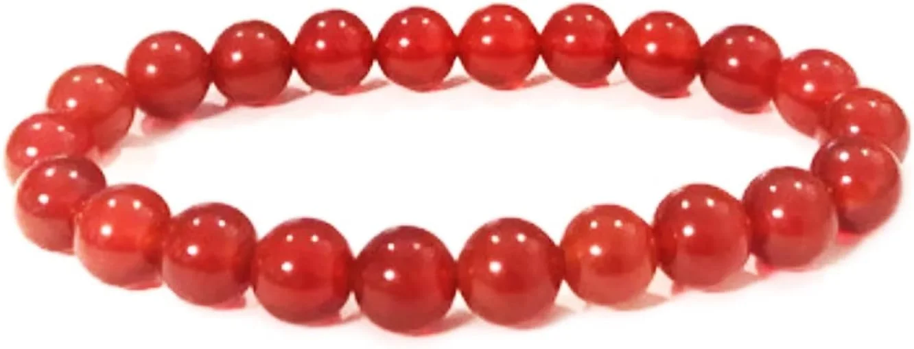 دستبند عقیق سرخ Rebuy برای آقایان و بانوان | دستبند سنگ شفابخش طبیعی، جذب کننده انرژی مثبت | متعادل کننده چاکرا | سنگ 8 میلی متری، بسته 1 عددی