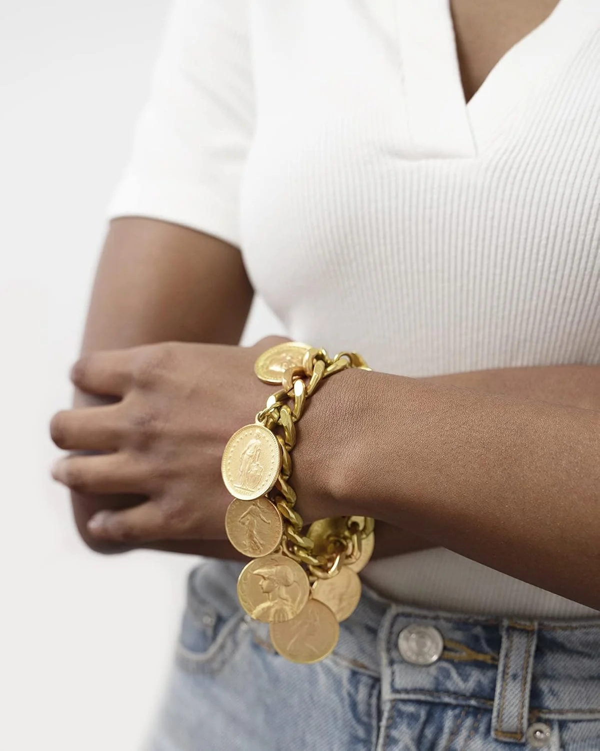 مجموعه جواهرات بیانیه بوهمی سکه ای "مراکشی" با روکش طلای 24 عیار مجموعه جواهرات بیانیه بوهمی سکه ای "مراکشی" با روکش طلای 24 عیار