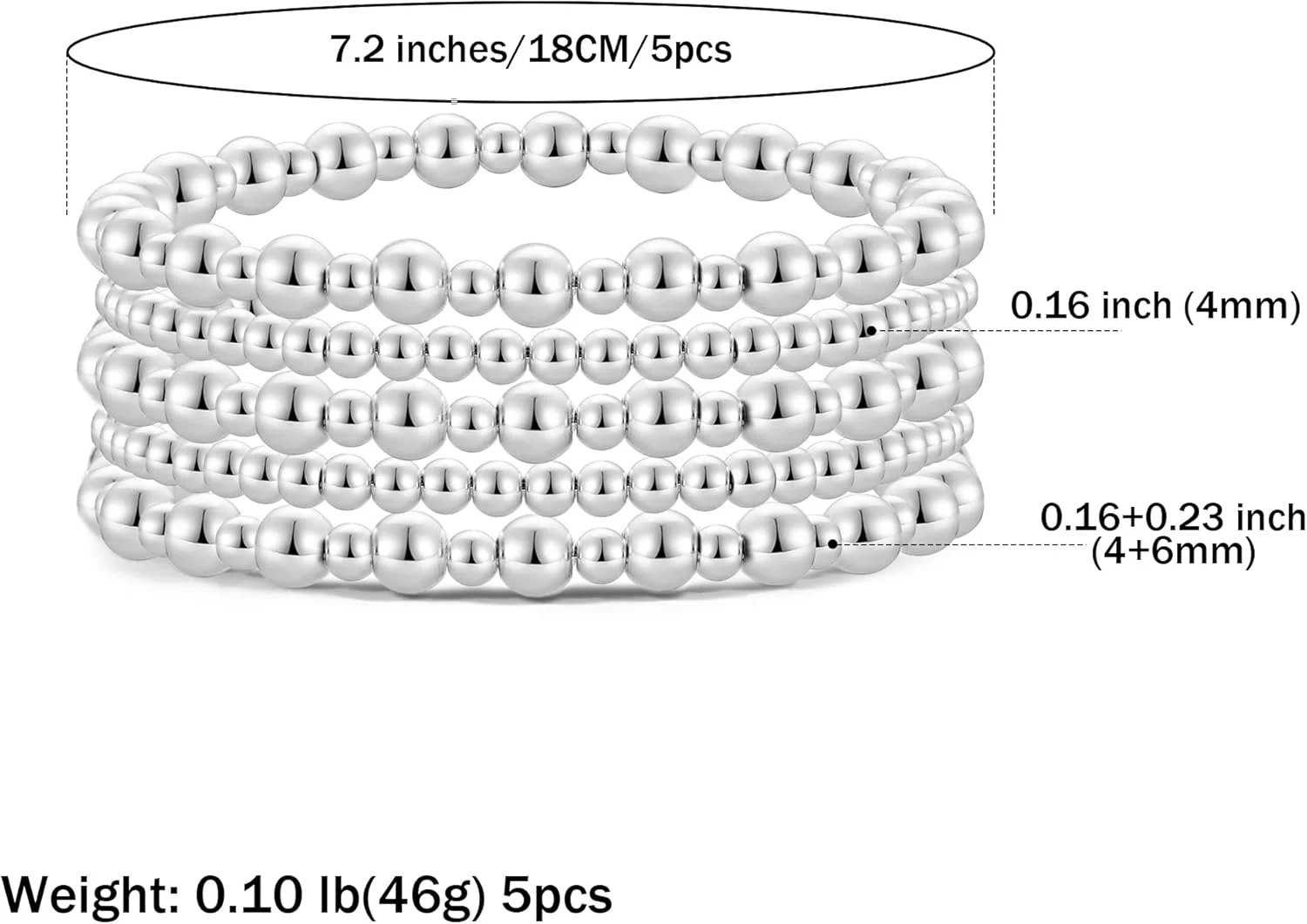 دستبند مهره ای طلایی Badu برای زنان، روکش طلای 14 عیار، دستبند توپی مهره ای کشسان و الاستیک، ضد حساسیت، بوهمی، قابل انباشت