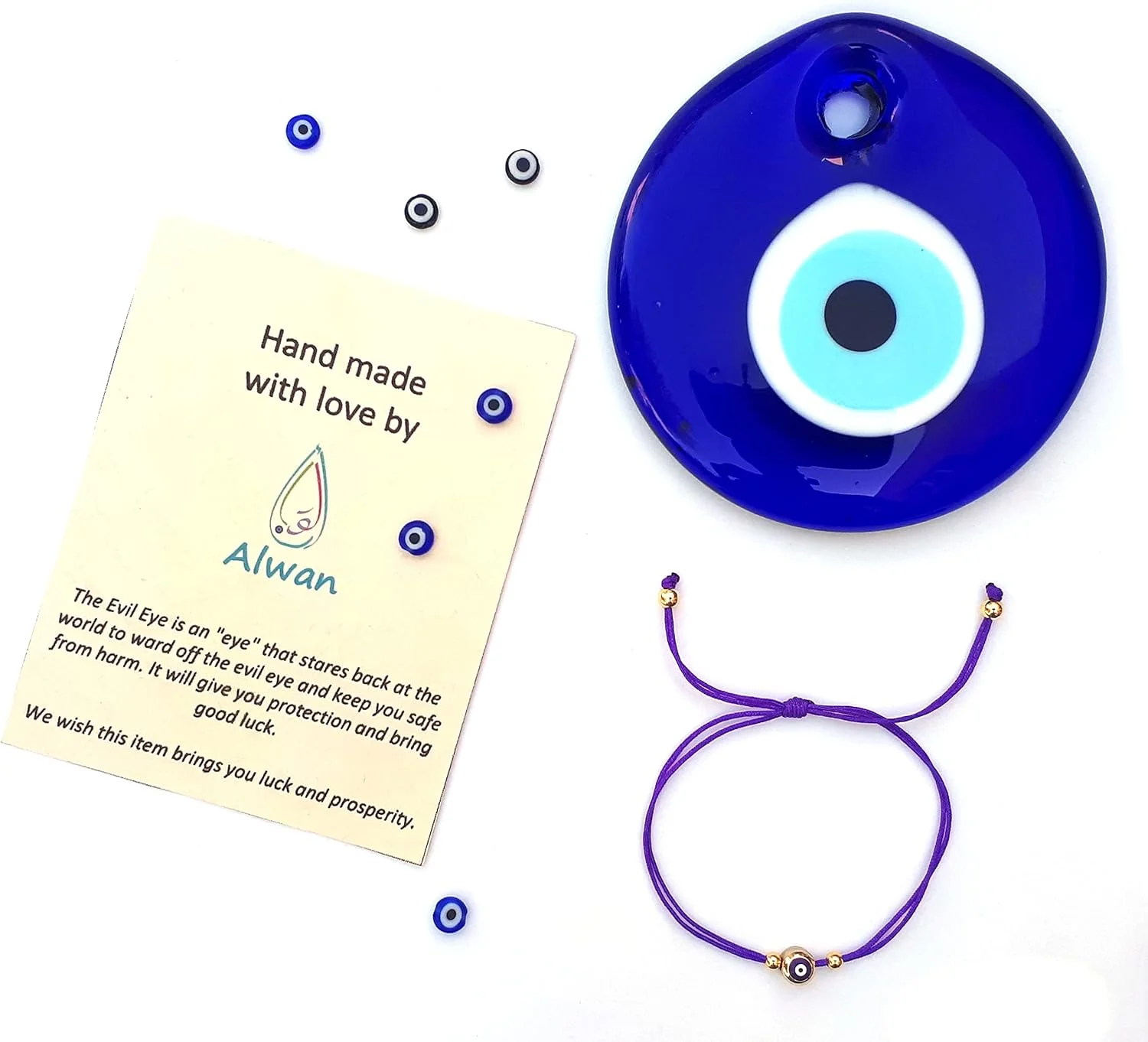 دستبند نخی قابل تنظیم الوان با طرح چشم نظر برای زنان و دختران - EE3982