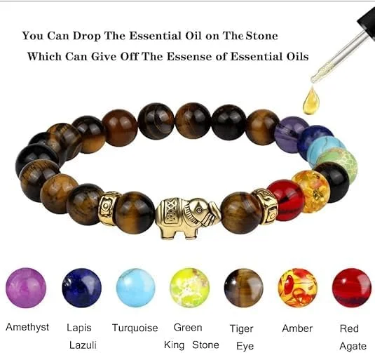 دستبندهای مهره‌ای کریستالی آزونه (3 عدد) - دستبندهای یوگا 8 میلی‌متری برای زنان و مردان، دستبندهای مهره‌ای قابل تنظیم