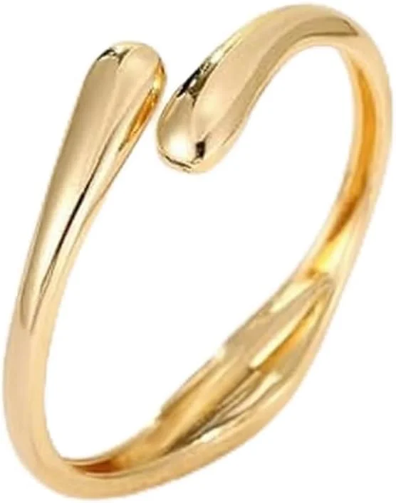 دستبند النگویی طلایی Azonee برای زنان و نوجوانان - دستبند کاف پیچی قابل تنظیم و مدرن | ضد آب، دستبند با طرح موج نامنظم، دستبند استک ضد لک، هدیه جواهرات ایده آل