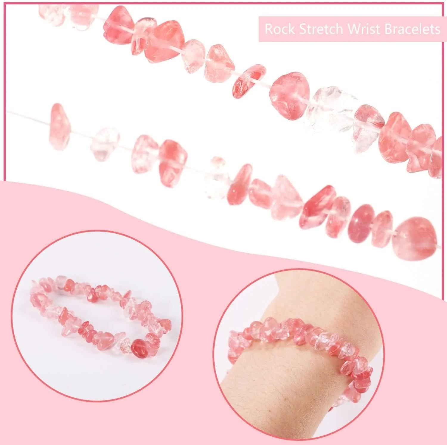 دستبندهای هفت چاکرا آزونه برای زنان، 8 عدد دستبند کریستالی رنگارنگ طبیعی، دستبند تراشه کریستال سنگ قیمتی نامنظم برای زنان و مردان، سایز آزاد، سنگ کریستال قیمتی