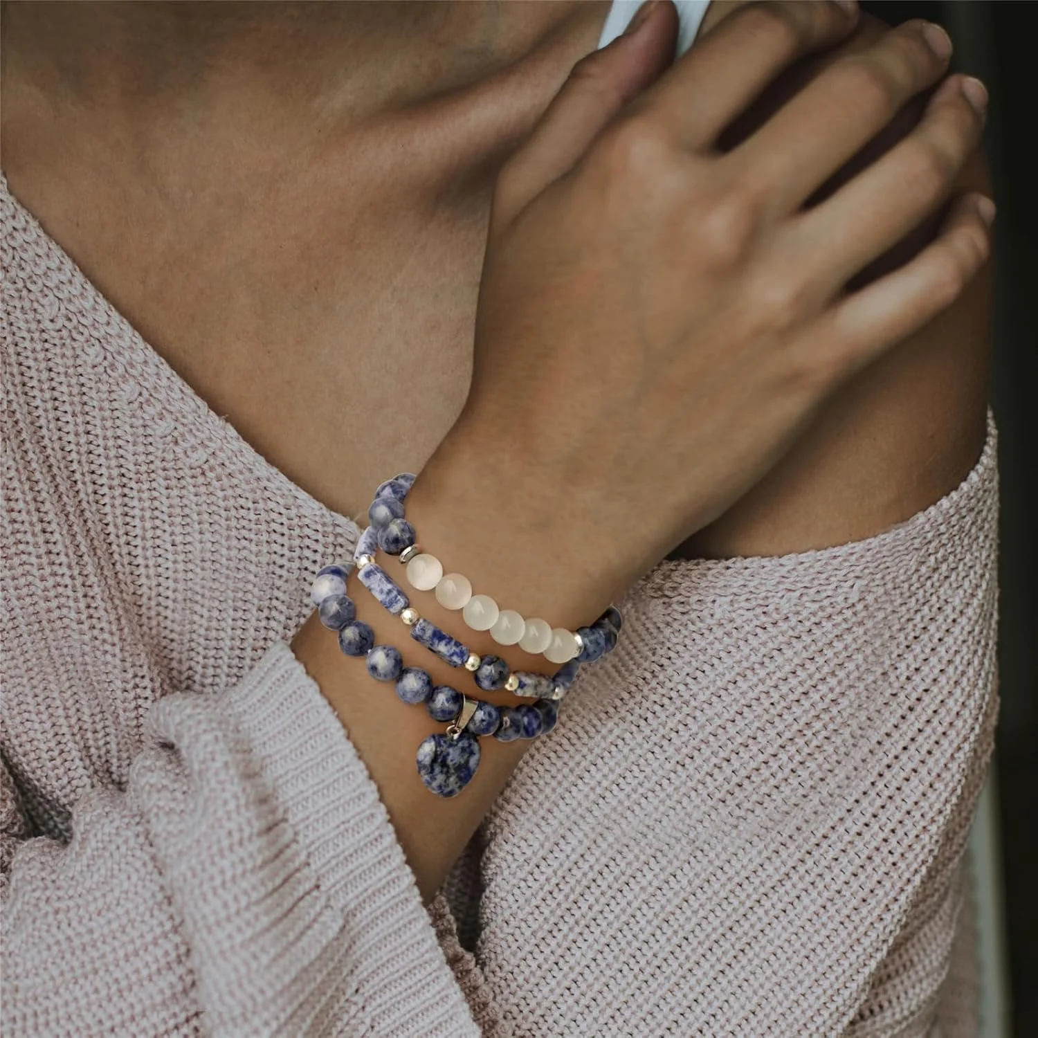 دستبند زنانه TERRIFI، دستبند سنگ های قیمتی آمیتیست و مون استون طبیعی، دستبند آویز قلب برای کاهش استرس، جواهرات بنفش دست ساز هدیه برای زنان (3 عدد) دستبند زنانه TERRIFI، دستبند سنگ های قیمتی آمیتیست و مون استون طبیعی، دستبند آویز قلب برای کاهش استرس، جواهرات بنفش دست ساز هدیه برای زنان (3 عدد)