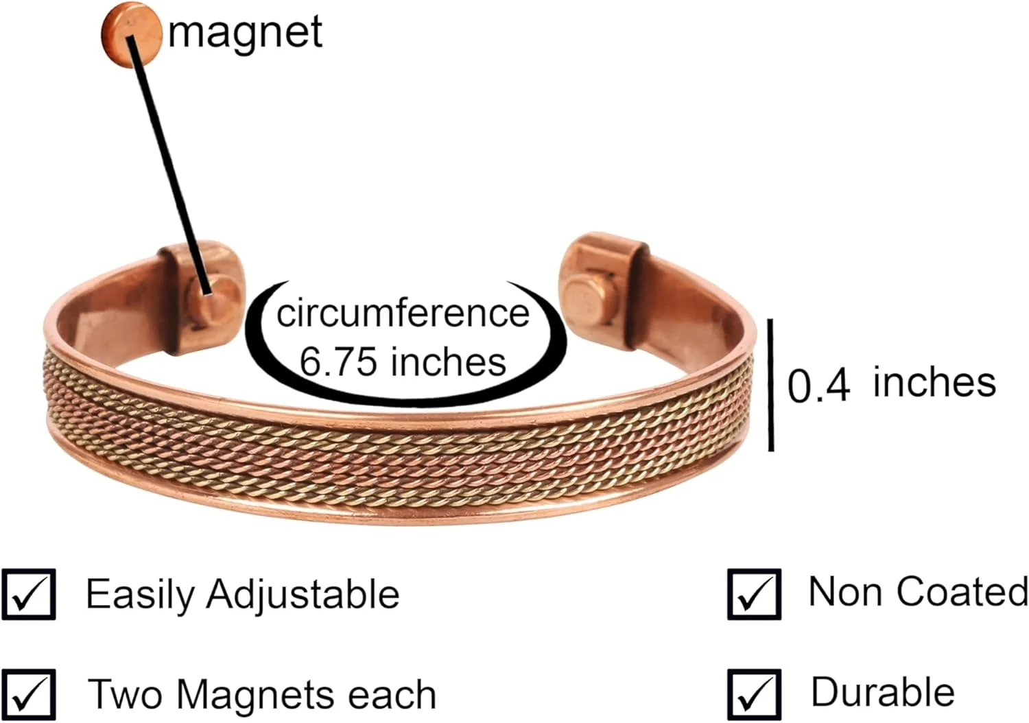 دستبند مسی تاچ استون، دست ساز، مغناطیسی، با سیم های مارپیچ سبک تبتی، ظرافت مینیمالیستی، مس خالص، دو رنگ دستبند مسی تاچ استون، دست ساز، مغناطیسی، با سیم های مارپیچ سبک تبتی، ظرافت مینیمالیستی، مس خالص، دو رنگ