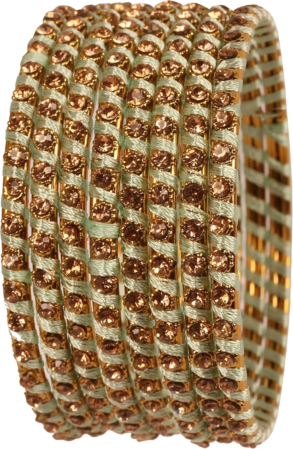 دستبندهای ابریشمی تاچ استون، مجموعه النگوهای نخ ابریشم هندی بالیوودی، دست ساز، نگین دار، طراحی جواهرات، النگو، ست 8 عددی زنانه