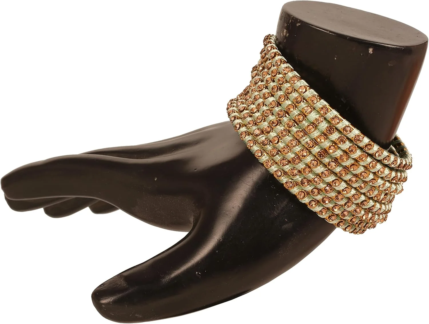 دستبندهای ابریشمی تاچ استون، مجموعه النگوهای نخ ابریشم هندی بالیوودی، دست ساز، نگین دار، طراحی جواهرات، النگو، ست 8 عددی زنانه