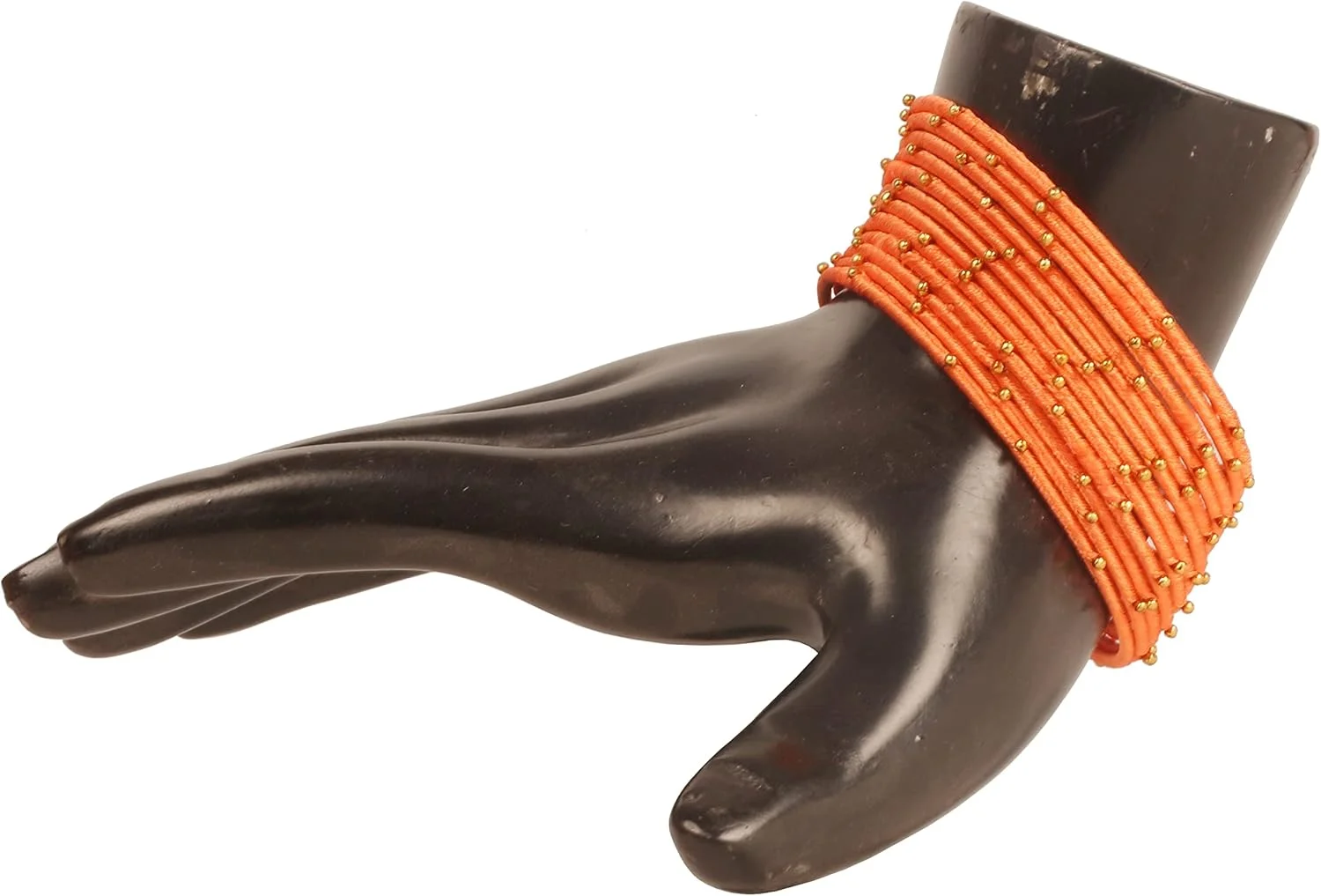 دستبند النگویی زنانه تاچ استون، طرح هندی بالیوودی، بافته شده با نخ ابریشم مصنوعی، گوی های طلایی، رنگ های جذاب و طراحی خاص