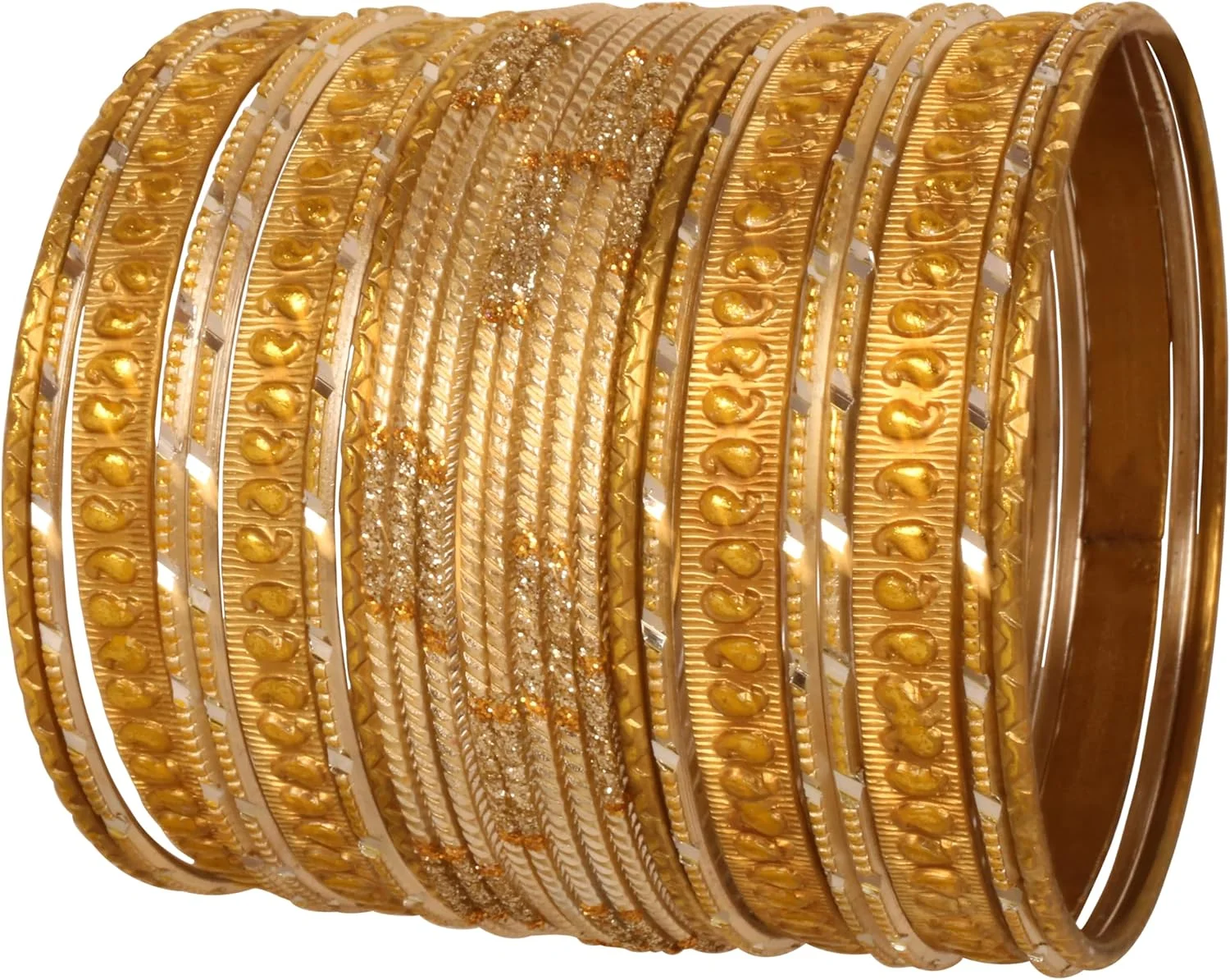 دستبند النگویی طرح Paisley با روکش طلایی، کالکشن رنگ های ایتالیایی تاچ استون، طراحی هندی بالیوودی