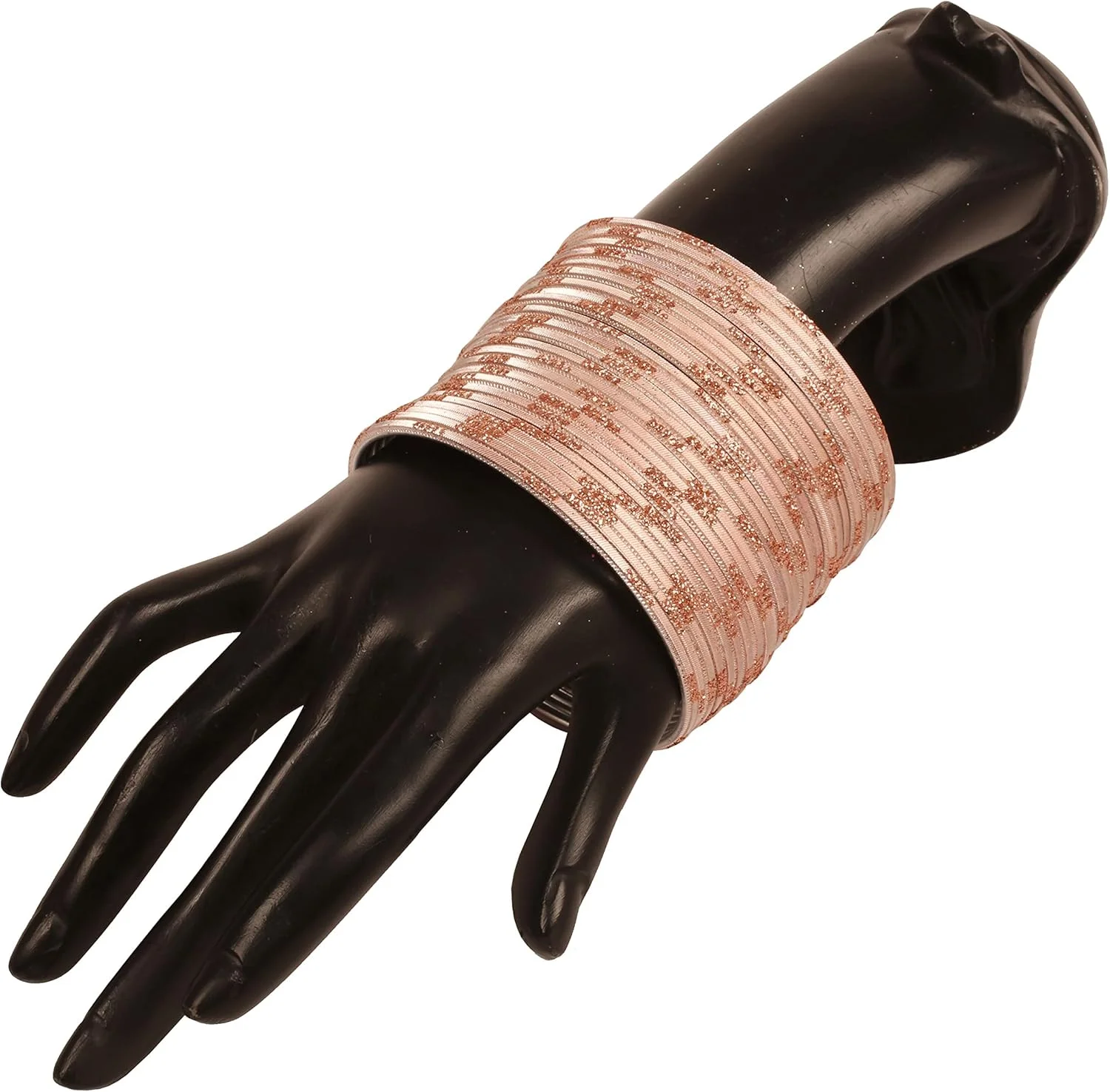 تاچ استون "مجموعه النگوهای رنگارنگ 2 دوجین" النگوهای فلزی آلیاژی هندی بالیوودی بافت دار، مجموعه دستبند النگویی 24 عددی زنانه