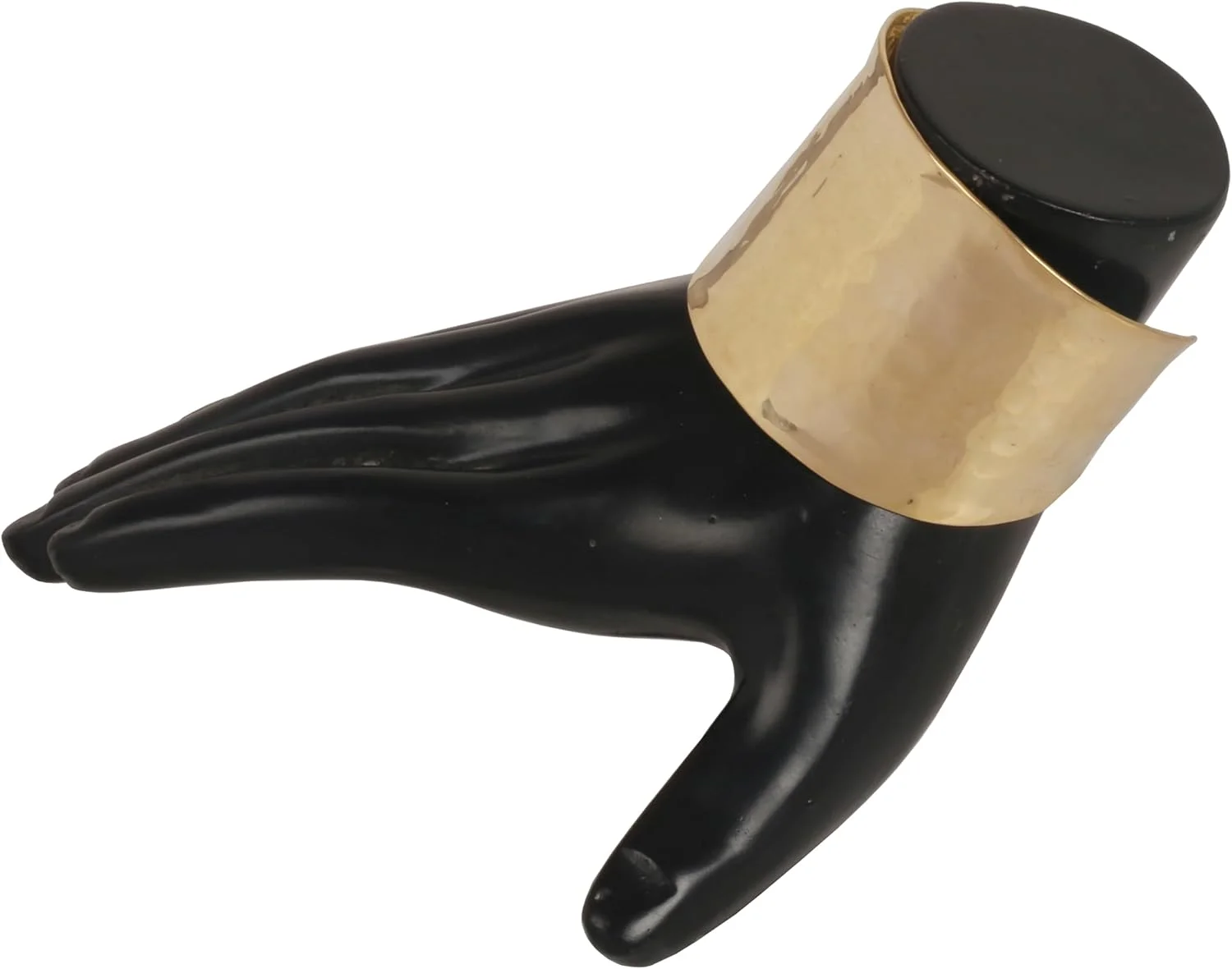 دستبند النگویی طرح هندی تاچ استون، پایه برنجی دست ساز، پهنای 4.4 سانتی متر، سبک وزن، زیورآلات طراح، رنگ طلایی، مناسب بانوان