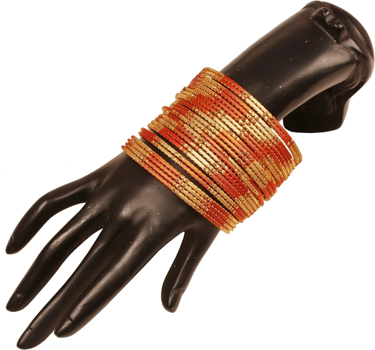 دستبند النگویی تاچ استون، طراحی نفیس و دست ساز به سبک بالیوود هندی. ست ۲۴ عددی، مناسب بانوان.