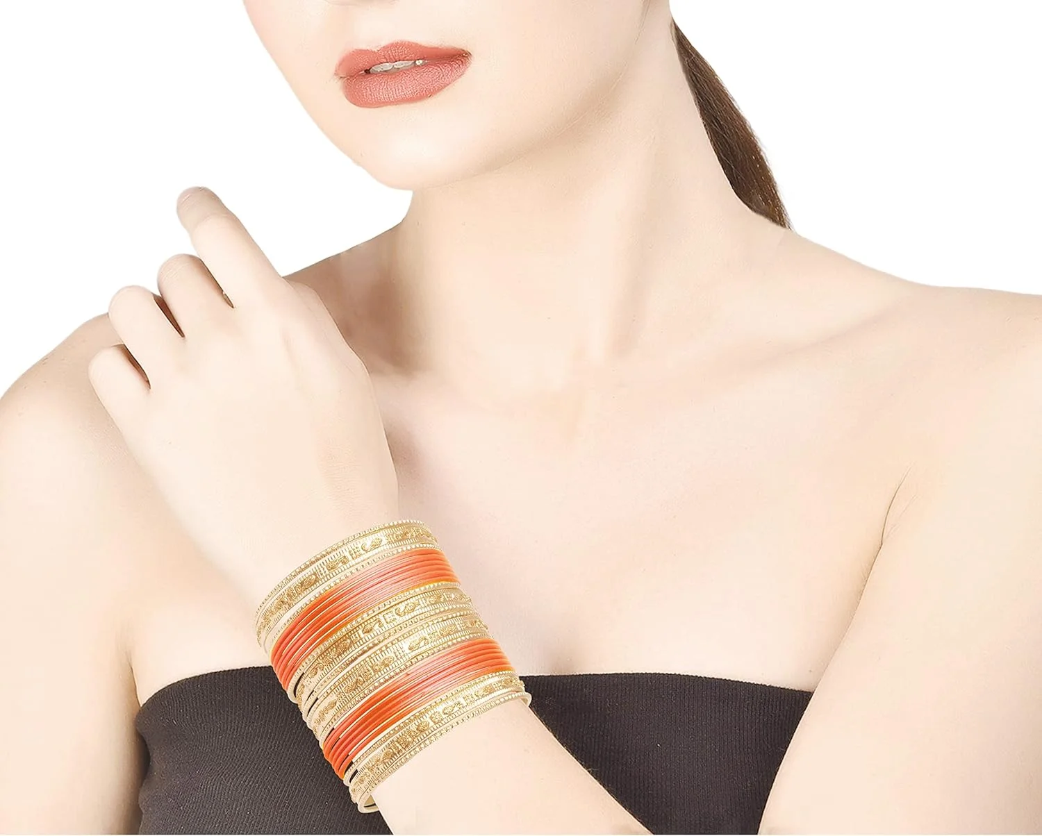 تاچ استون، النگوهای هندی بالیوودی "مجموعه رنگارنگ ۲ دوجینی النگو" زیورآلات طرح دار با رنگ بافت دار و درخشش طلایی، ست النگو دستبندی ویژه ۲۴ عددی با رنگ طلایی برای بانوان تاچ استون، النگوهای هندی بالیوودی "مجموعه رنگارنگ ۲ دوجینی النگو" زیورآلات طرح دار با رنگ بافت دار و درخشش طلایی، ست النگو دستبندی ویژه ۲۴ عددی با رنگ طلایی برای بانوان