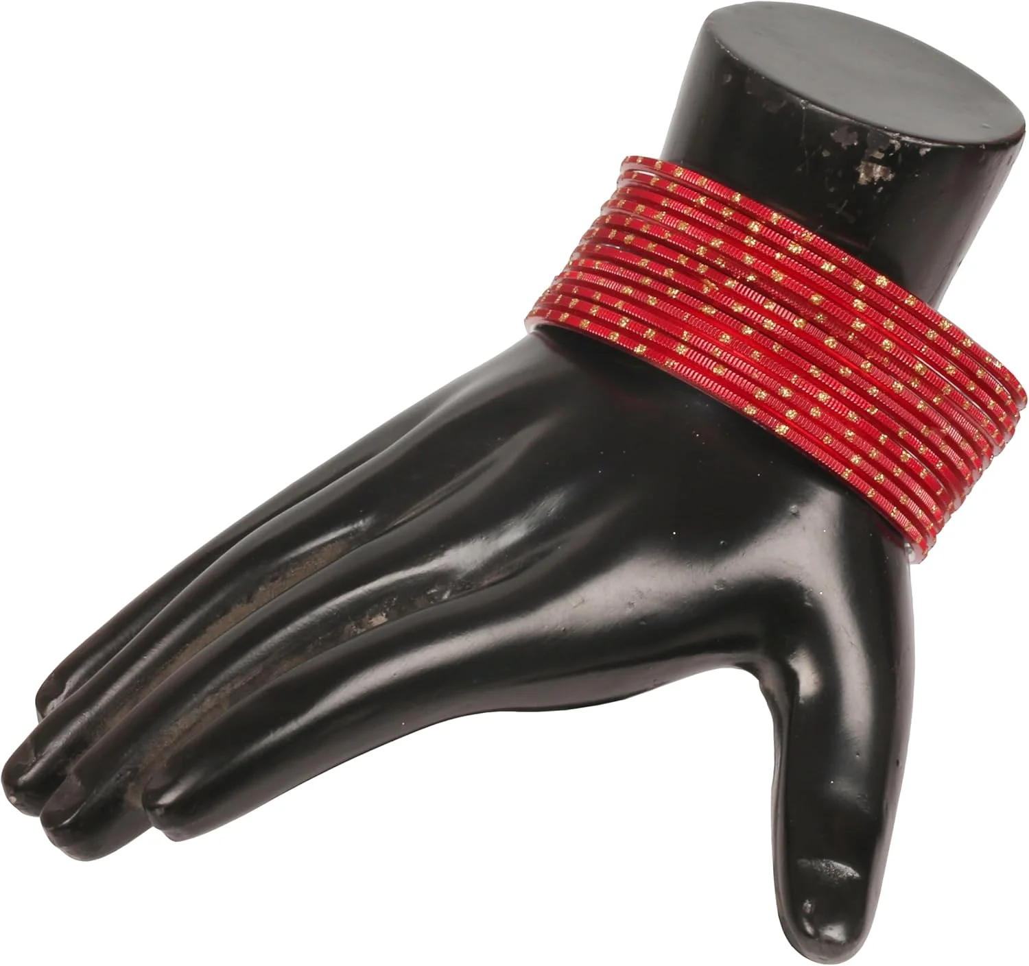 دستبند النگویی زنانه تاچ استون، طرح هندی بالیوودی، زیبا و شیک، با نقاط طلایی، بافت دار، رنگ جذاب، طراحی خاص.