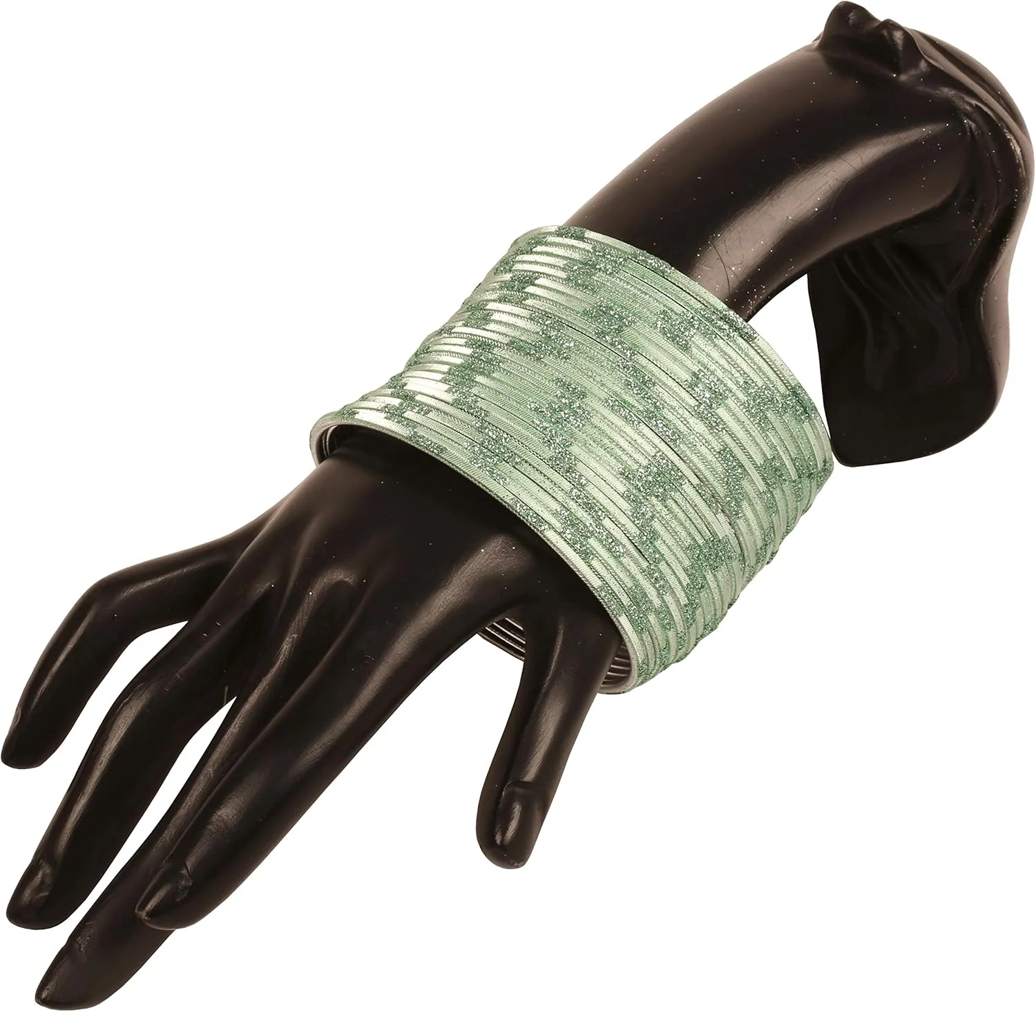 دستبند النگویی تاچ استون، 24 عددی، طرح های رنگارنگ هندی بالیوودی، جنس آلیاژ فلزی با بافت خاص، مناسب بانوان