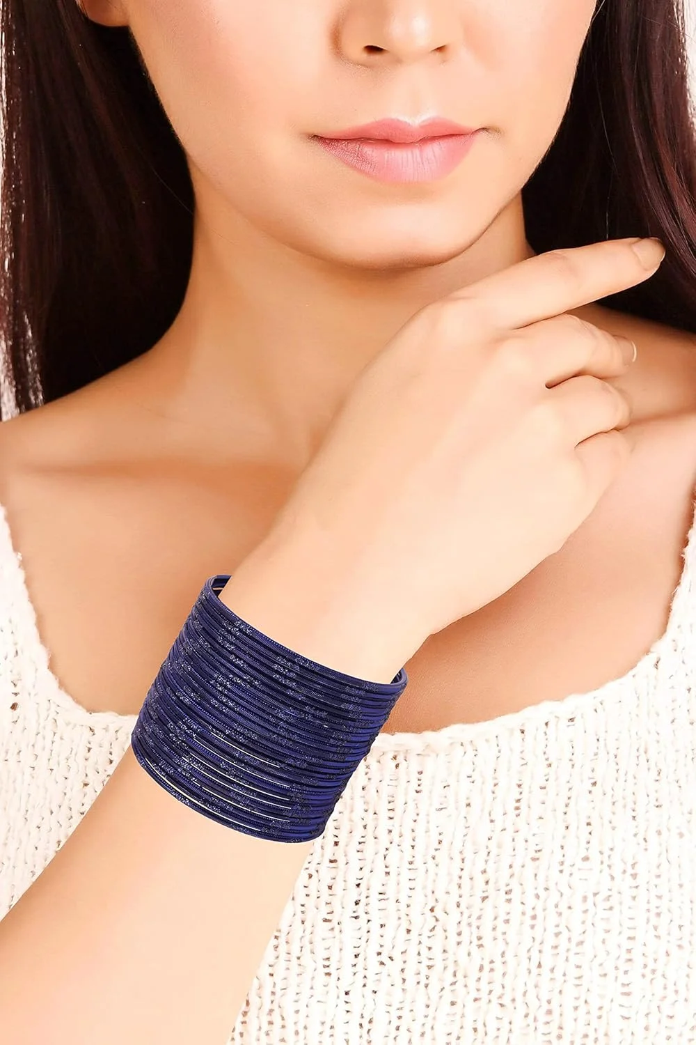 تاچ استون جدید! النگوهای دستبند جواهرات طراح رنگ آبی نیلی بدلیجات درخشان با حکاکی زیبا، مد روز بالیوود هندی. ست 24 عددی. برای زنان. تاچ استون جدید! النگوهای دستبند جواهرات طراح رنگ آبی نیلی بدلیجات درخشان با حکاکی زیبا، مد روز بالیوود هندی. ست 24 عددی. برای زنان.