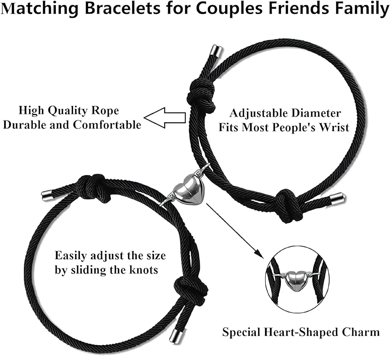 دستبند ست زوجی U-HOOME، دستبندهای قلبی برای سالگرد ازدواج، هدیه ای برای او و او، دستبندهای ست برای زوج ها، دستبندهای لمسی از راه دور برای زنان و مردان