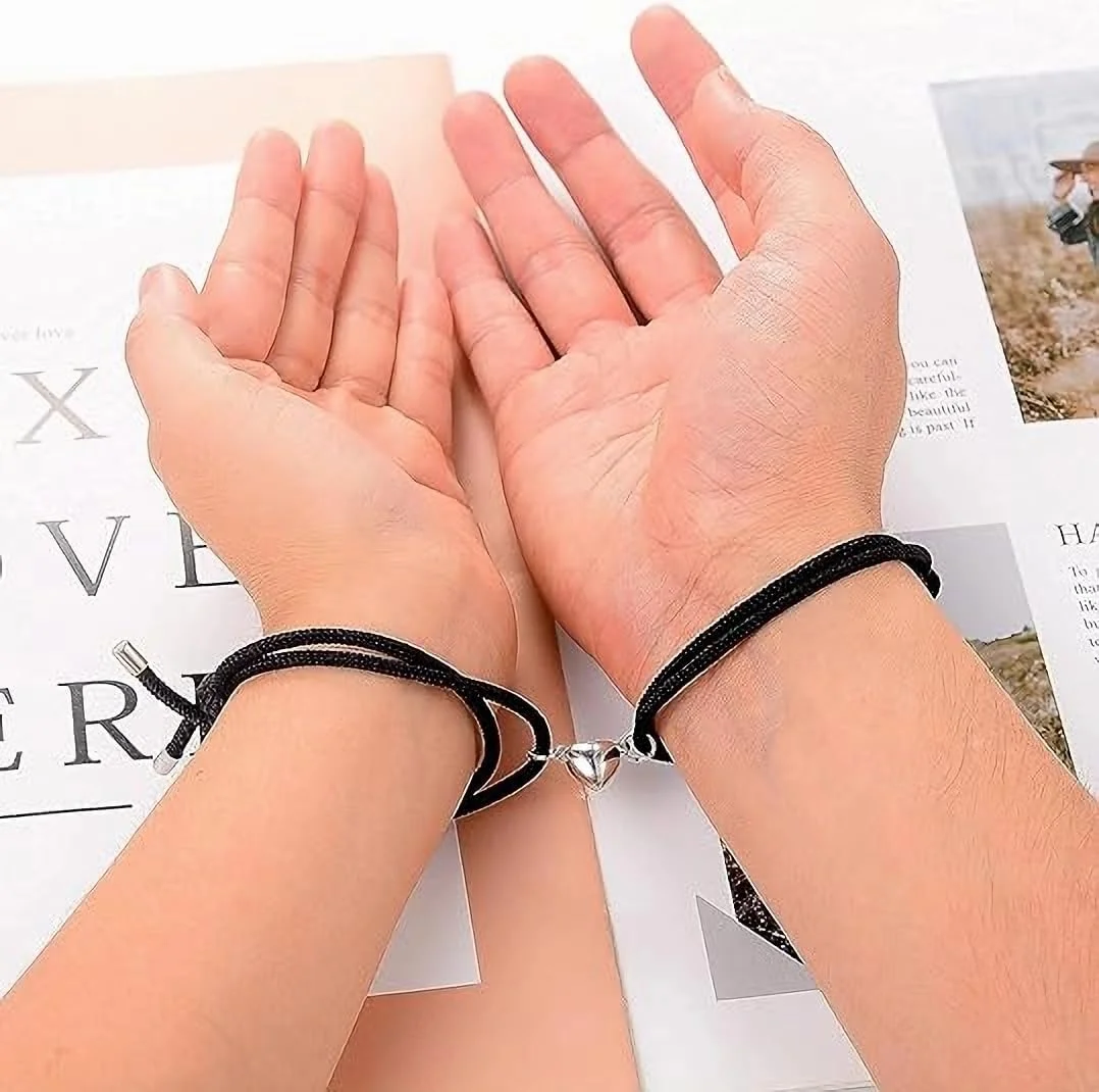 دستبند ست زوجی U-HOOME، دستبندهای قلبی برای سالگرد ازدواج، هدیه ای برای او و او، دستبندهای ست برای زوج ها، دستبندهای لمسی از راه دور برای زنان و مردان