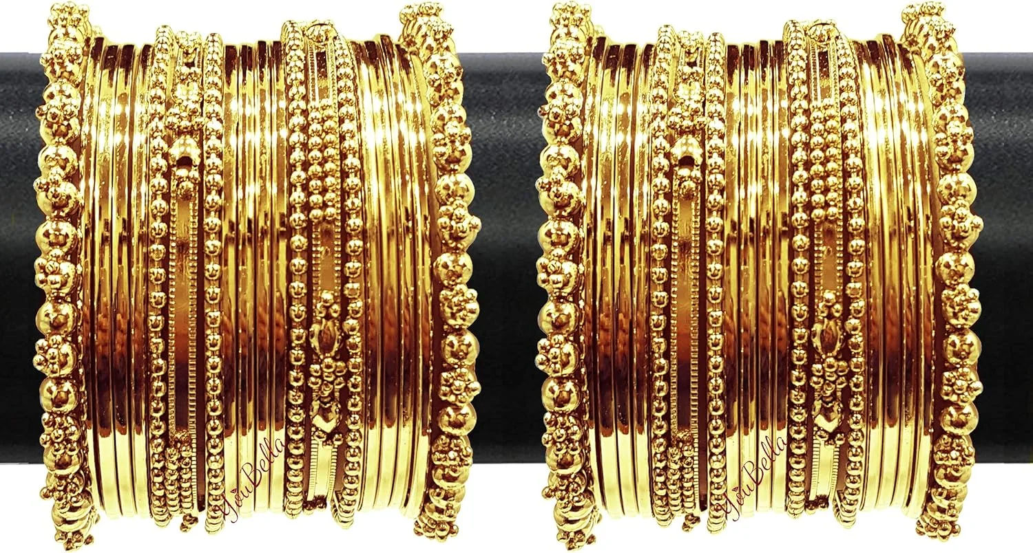 دستبند النگویی روکش طلای سنتی یو‌بلا برای دختران و زنان