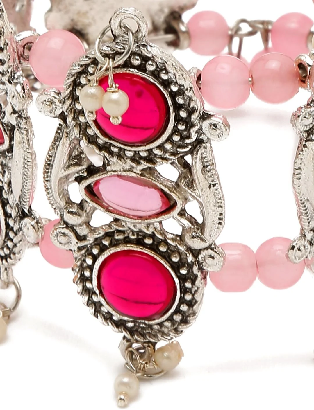 دستبند النگویی نقره ای اکسید شده با الهام از سلبریتی ها برای زنان و دختران (مدل 6) دستبند النگویی نقره ای اکسید شده با الهام از سلبریتی ها برای زنان و دختران (مدل 6)