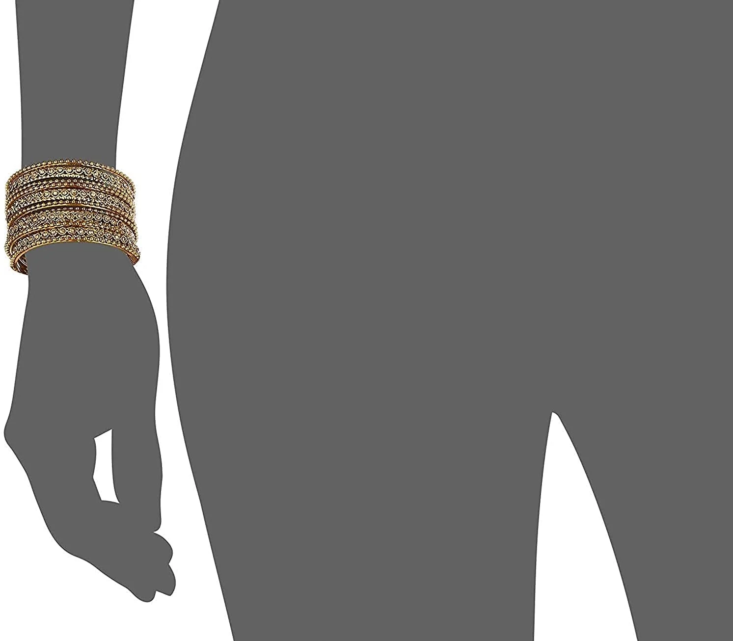 دستبند النگویی طلایی رنگ شده با طلای یک گرمی با طرح میناکاری سنتی هندی برای بانوان (سایز 2.8) YouBella دستبند النگویی طلایی رنگ شده با طلای یک گرمی با طرح میناکاری سنتی هندی برای بانوان (سایز 2.8) YouBella