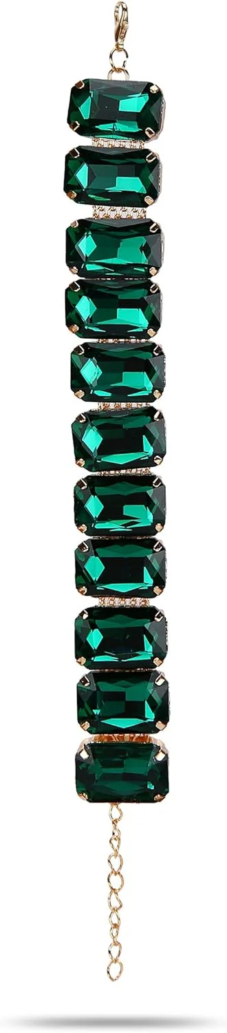 دستبند النگویی نگین دار YouBella با روکش طلایی برای بانوان (سبز) (YBBN_91727) دستبند النگویی نگین دار YouBella با روکش طلایی برای بانوان (سبز) (YBBN_91727)