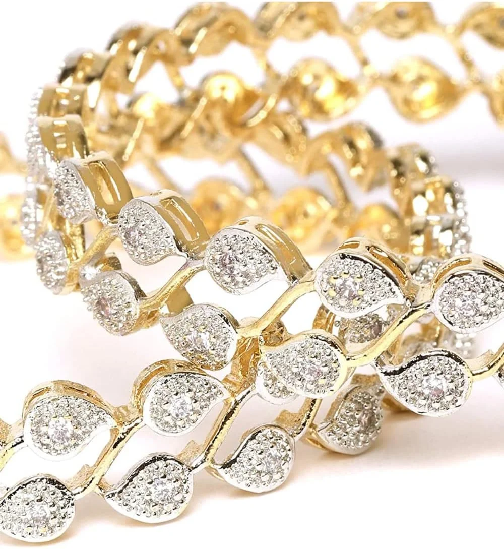 دستبند النگویی زنانه طرح الماس آمریکایی با روکش طلایی یوبلا دستبند النگویی زنانه طرح الماس آمریکایی با روکش طلایی یوبلا