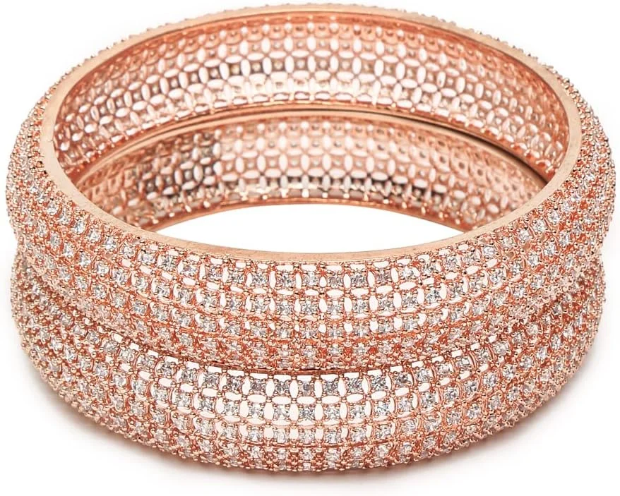 دستبند النگویی نگین دار طرح رزگلد YouBella مناسب دختران و بانوان (YBBN_91887) (رزگلد) دستبند النگویی نگین دار طرح رزگلد YouBella مناسب دختران و بانوان (YBBN_91887) (رزگلد)