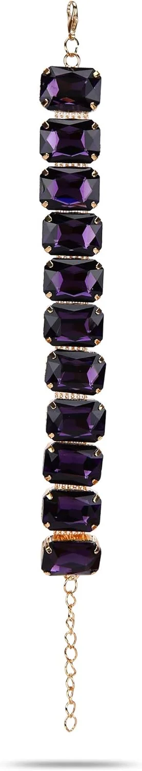 دستبند النگویی نگین دار YouBella با روکش طلایی (بنفش) (YBBN_91724) دستبند النگویی نگین دار YouBella با روکش طلایی (بنفش) (YBBN_91724)