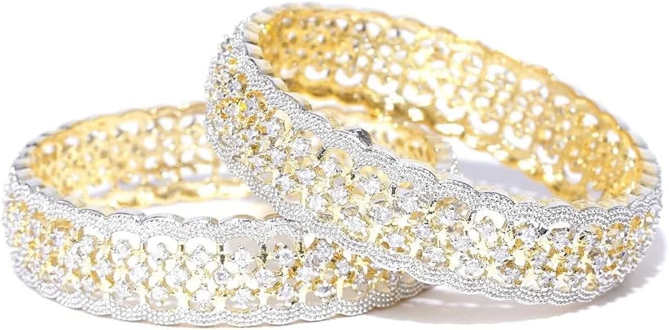 دستبند النگویی نگین دار با روکش طلایی یوولا مناسب دختران و بانوان دستبند النگویی نگین دار با روکش طلایی یوولا مناسب دختران و بانوان