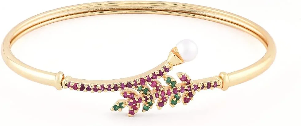 دستبند النگویی زنانه ZAVERI PEARLS (طلایی) (Zpfk9438)