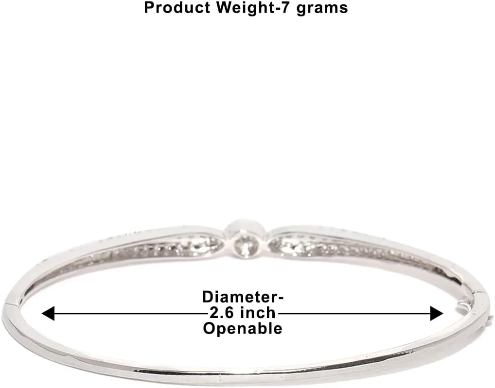 دستبند النگویی زنانه Zaveri Pearls (نقره ای) (ZPFK5565) دستبند النگویی زنانه Zaveri Pearls (نقره ای) (ZPFK5565)