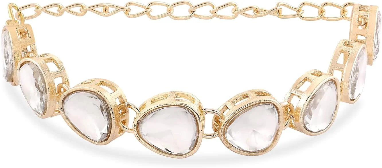 دستبند زنانه طرح طلا با سنگ های مصنوعی زاوری پرلز - ZPFK16596