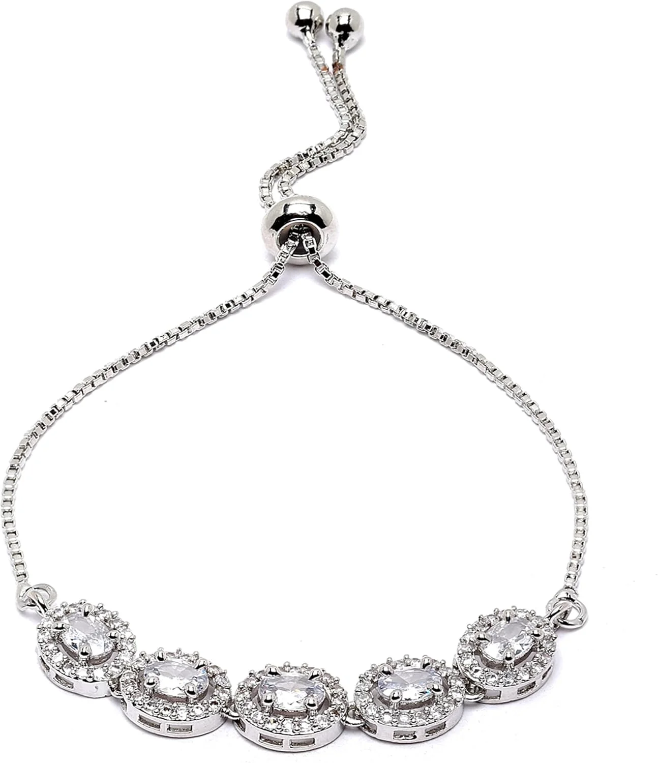 دستبند زنانه ژوپینگ با روکش رودیوم، طرح نقره ای، گل دار، نگین دار، دستبند آویز نگین الماس آمریکایی برای زنان و دختران دستبند زنانه ژوپینگ با روکش رودیوم، طرح نقره ای، گل دار، نگین دار، دستبند آویز نگین الماس آمریکایی برای زنان و دختران