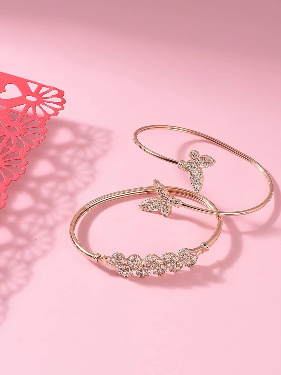 زیوری پرلز، ست ۲ عددی دستبند النگویی نگیندار رزگلد زنانه - مدل ZPFK11111 زیوری پرلز، ست ۲ عددی دستبند النگویی نگیندار رزگلد زنانه - مدل ZPFK11111