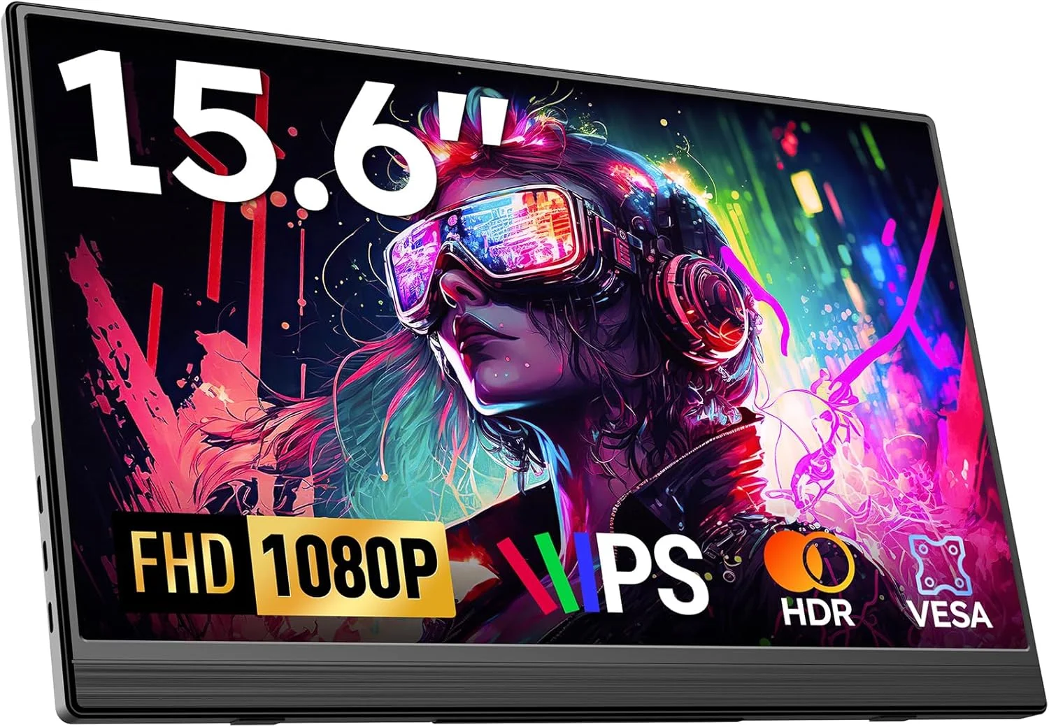 مانیتور قابل حمل 15.6 اینچی FHD 1080P، صفحه نمایش قابل حمل فوق العاده باریک برای لپ تاپ با پایه، توسعه دهنده صفحه نمایش برای لپ تاپ PC Mac Phone PS4/5 Xbox Switch