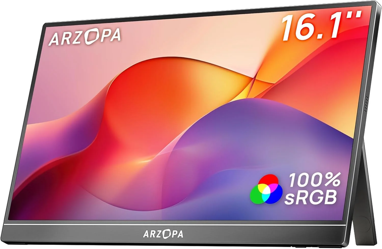 مانیتور قابل حمل 16.1 اینچی ARZOPA، صفحه نمایش IPS مراقبت از چشم با طیف رنگی بالا، مناسب برای دفتر کار و سرگرمی