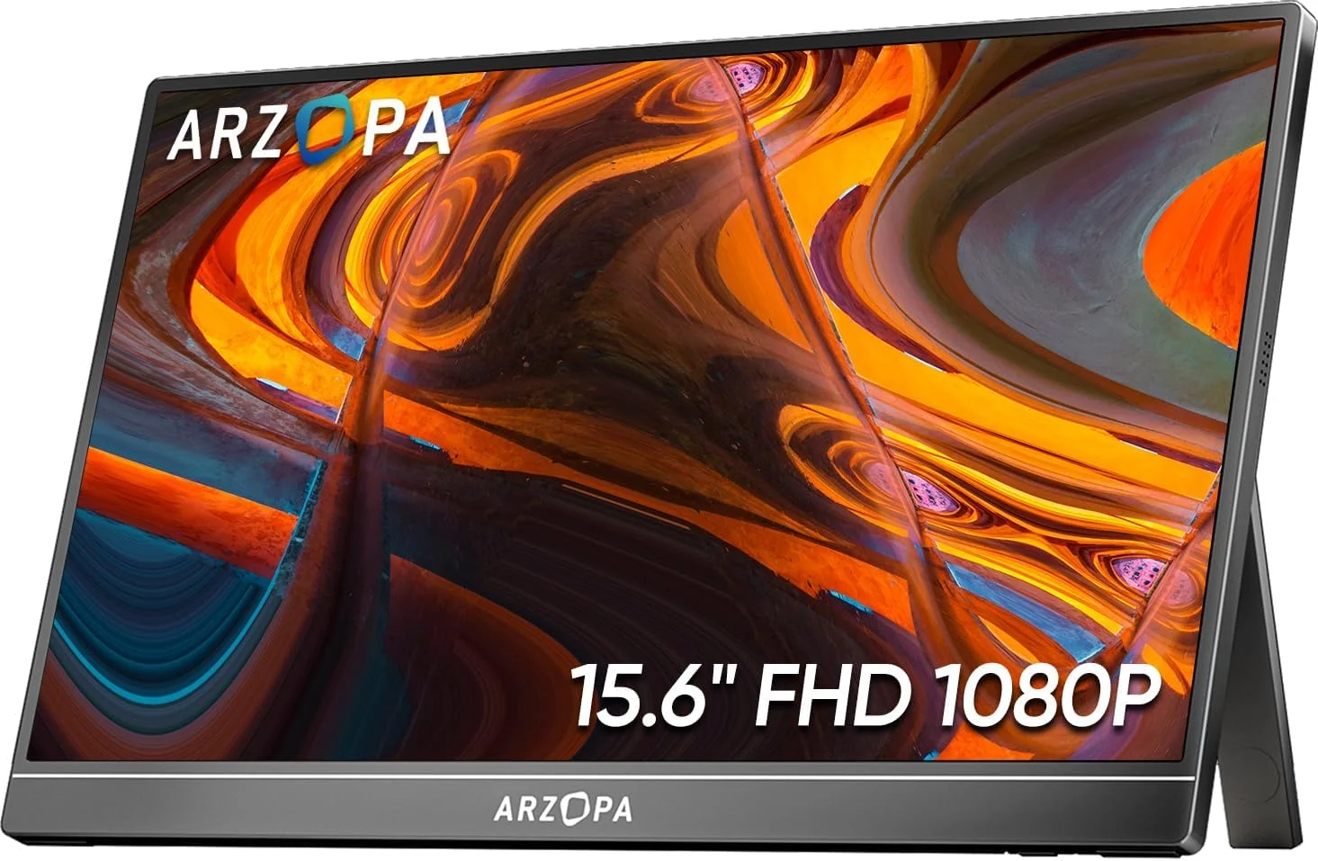 مانیتور قابل حمل ARZOPA 15.6 اینچی FHD 1080P - مانیتور لپ تاپ فوق العاده باریک قابل حمل با پایه - صفحه نمایش IPS برای PC، MAC، تلفن، Xbox، PS5 - اتصال USB C و HDMI - A1