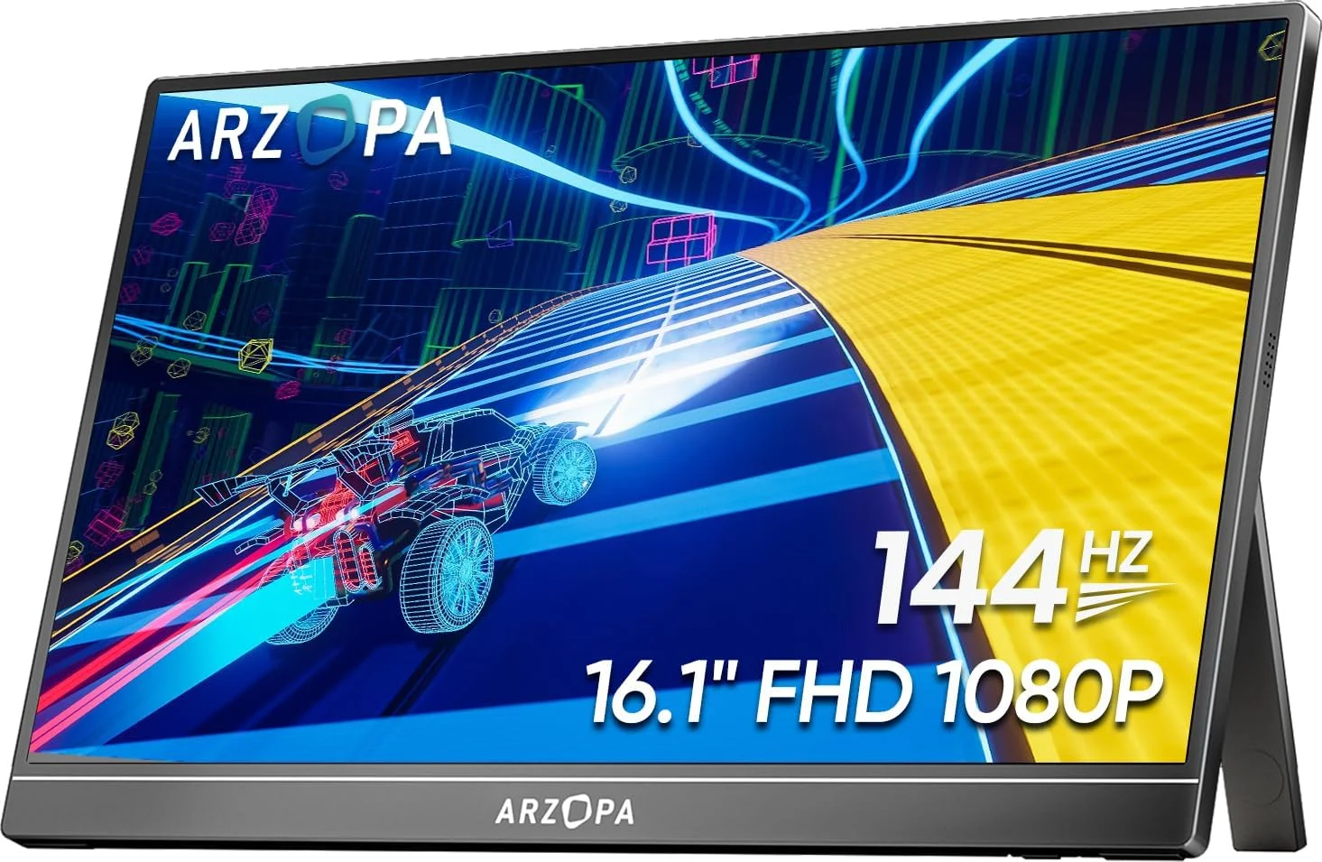 مانیتور گیمینگ قابل حمل 16.1 اینچی ARZOPA، مانیتور قابل حمل 1080P FHD با پایه، فوق العاده باریک، محافظت از چشم، صفحه نمایش دوم خارجی برای لپ تاپ، PC، PS5، Mac، Xbox-Z1FC